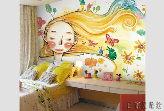 这么漂亮的手绘墙，给你家孩子做个吧