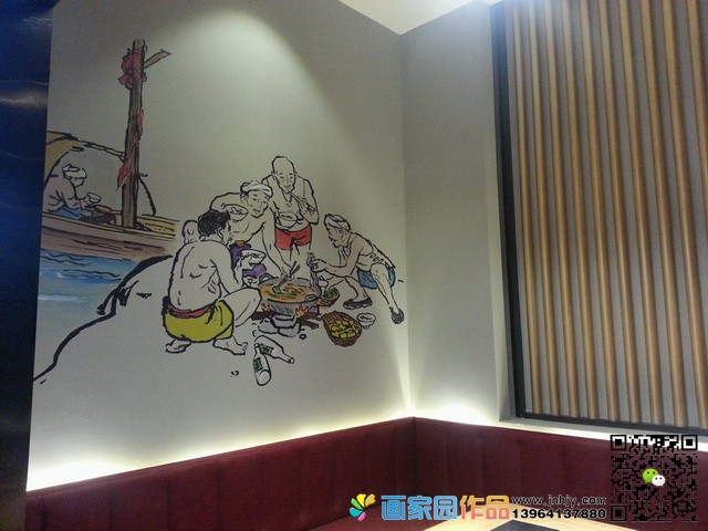 有意思的网红火锅店墙绘设计
