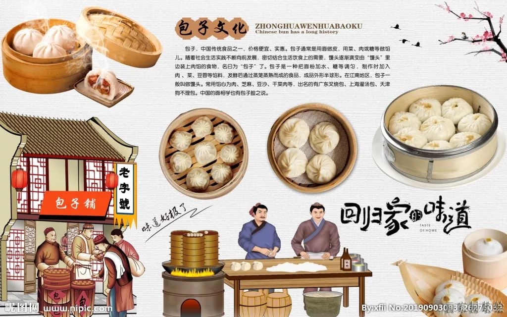 包子铺墙绘素材